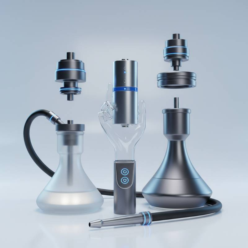 Technical internal view of a high-capacity electric hookah battery with BMS circuitry.
