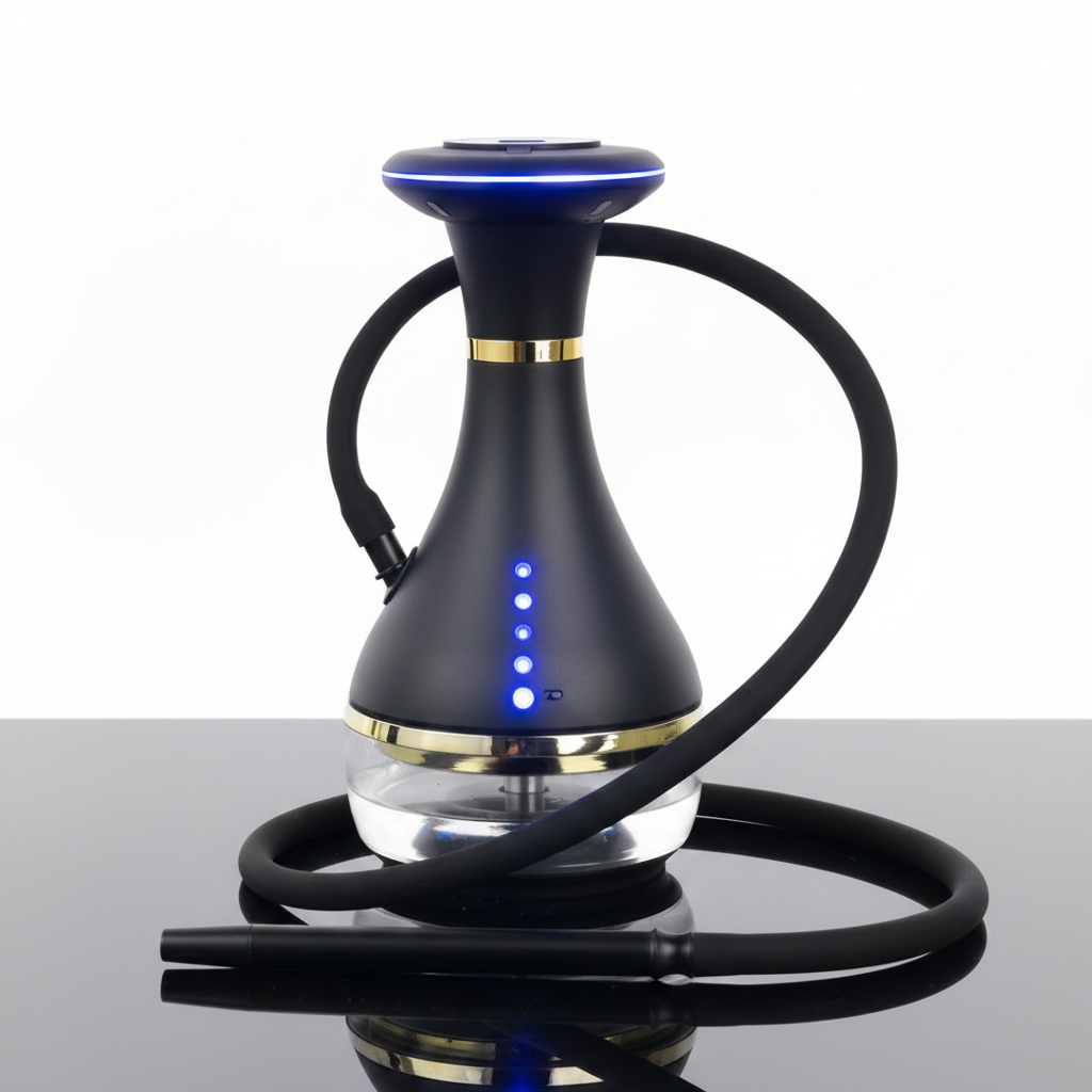 Modern premium electric hookah device showing sleek design and LED indicators for B2B distribution.