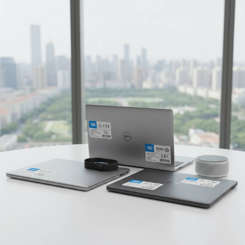 Safety certification labels on high-end electronics