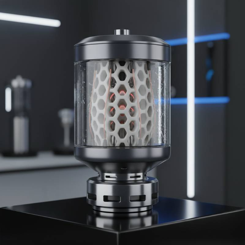 Internal view of a ceramic heating element for hookah