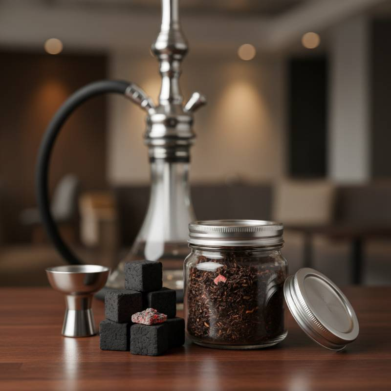 Shisha tobacco and charcoal