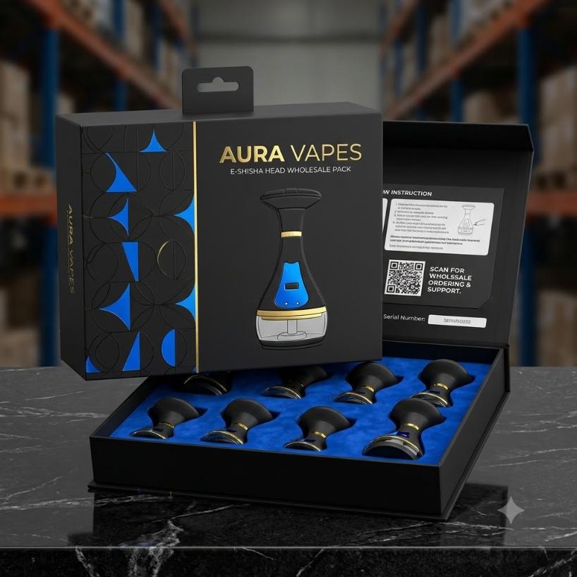 Premium wholesale packaging for e-shisha heads with custom branding