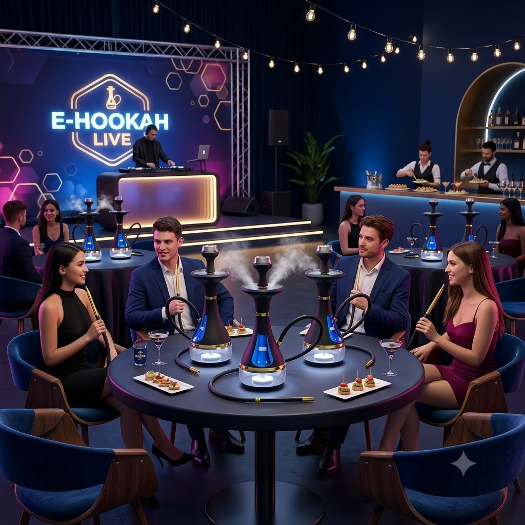 Modern electric hookah event setup