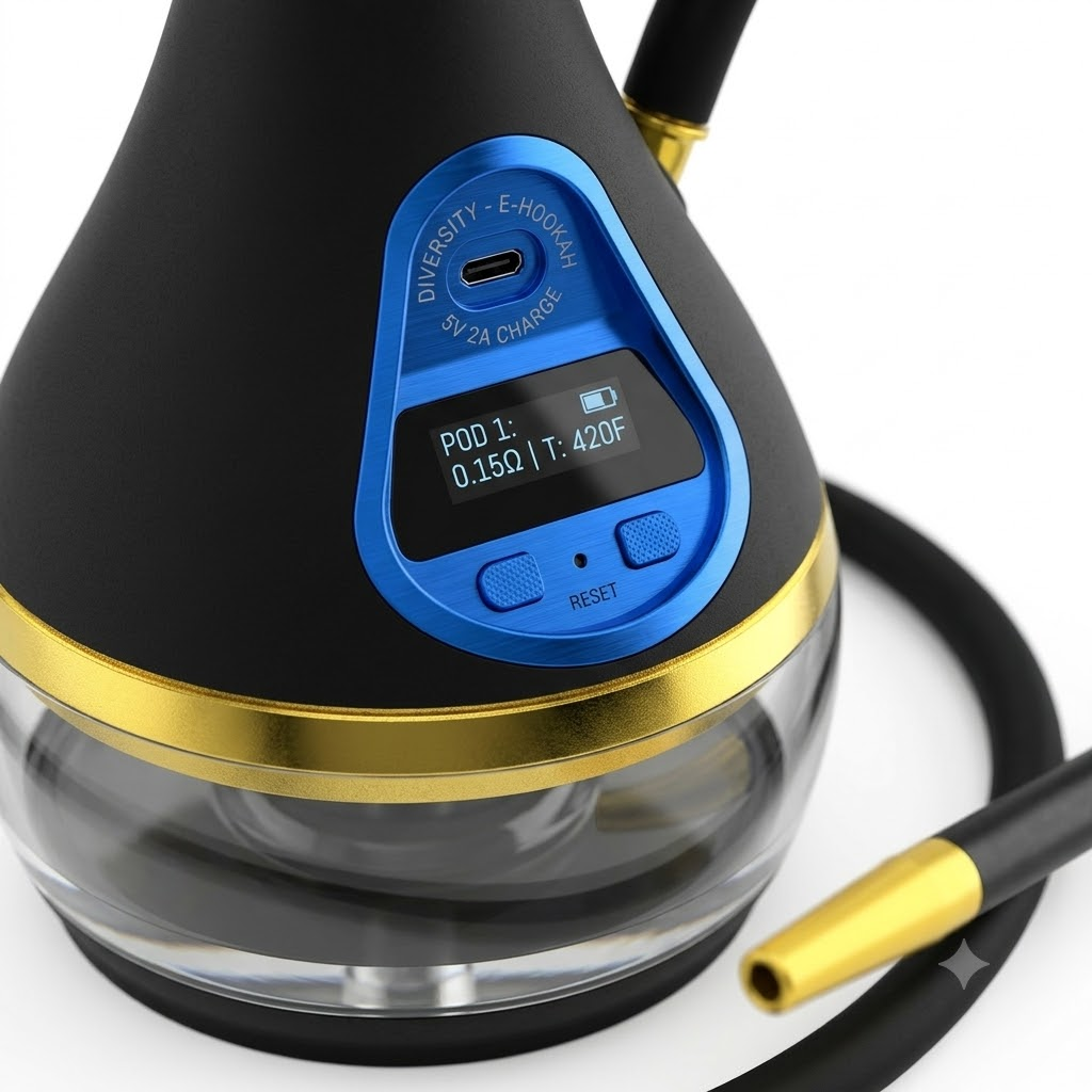 Electric hookah pod system detail