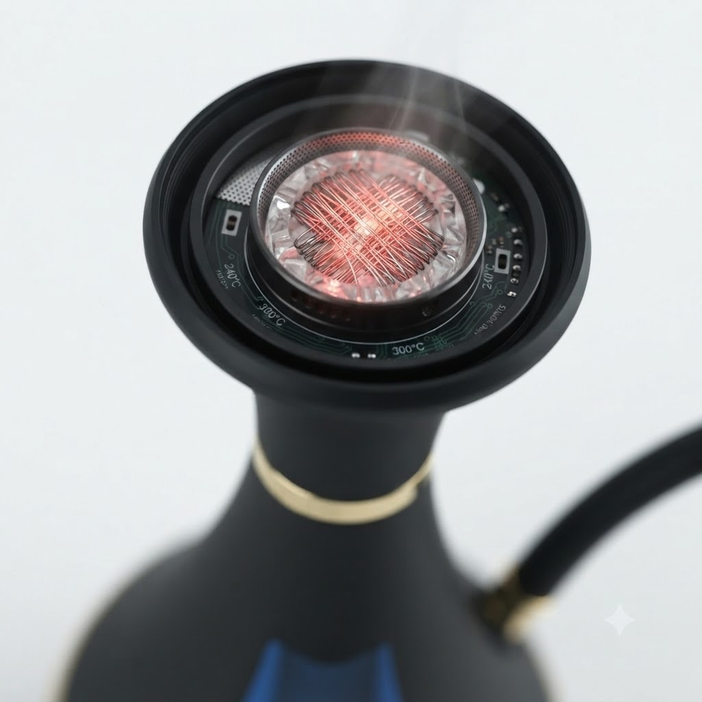 Close up of high tech electric hookah heating element