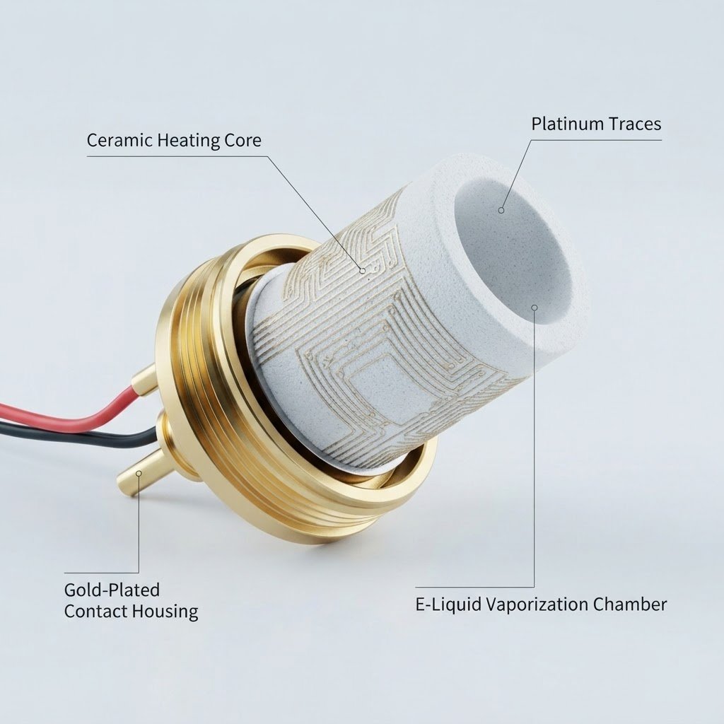 Precision ceramic e-hookah heating element